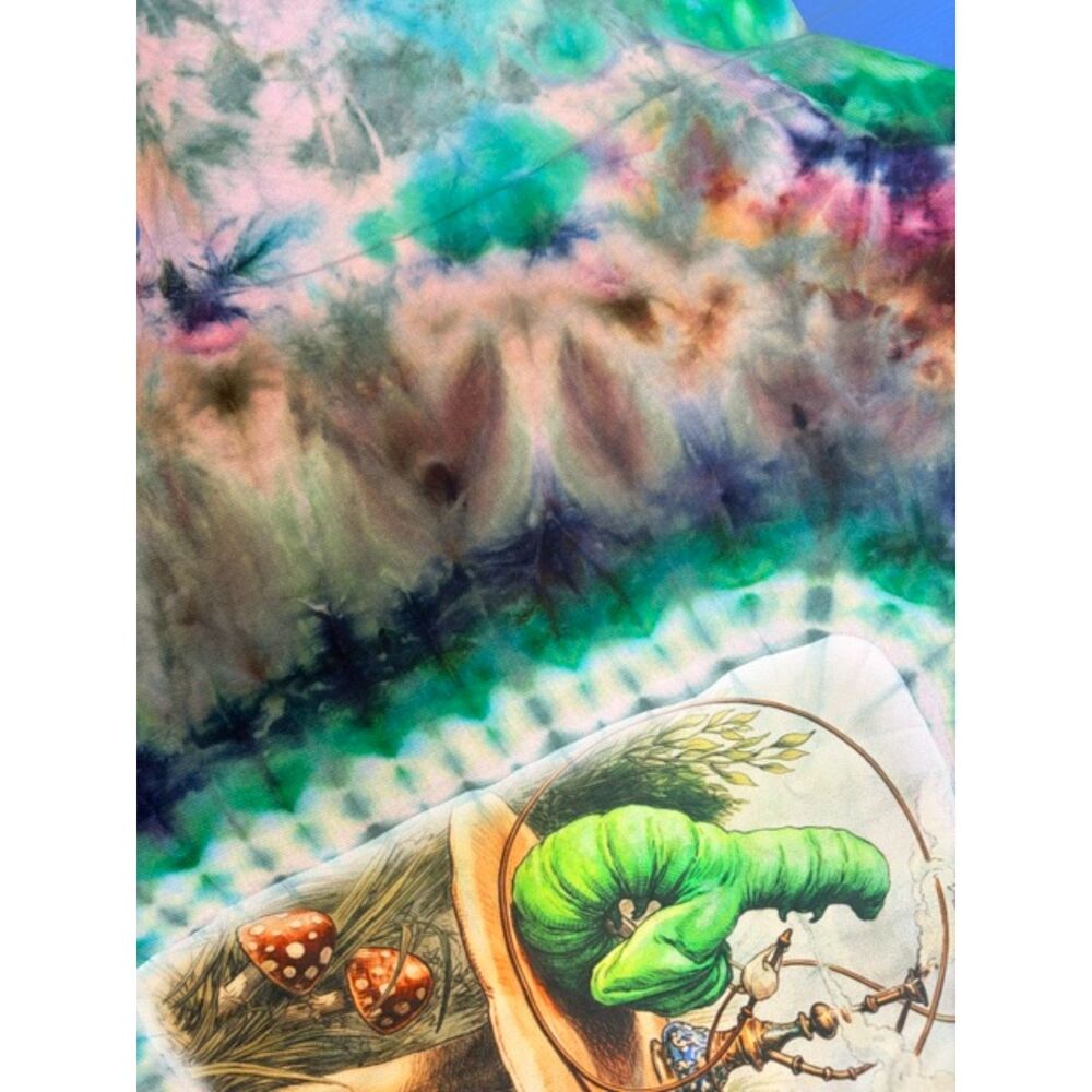 Handmade Alice in Wonderland tie dye t-shirt ice dyed - Picture 6 of 7